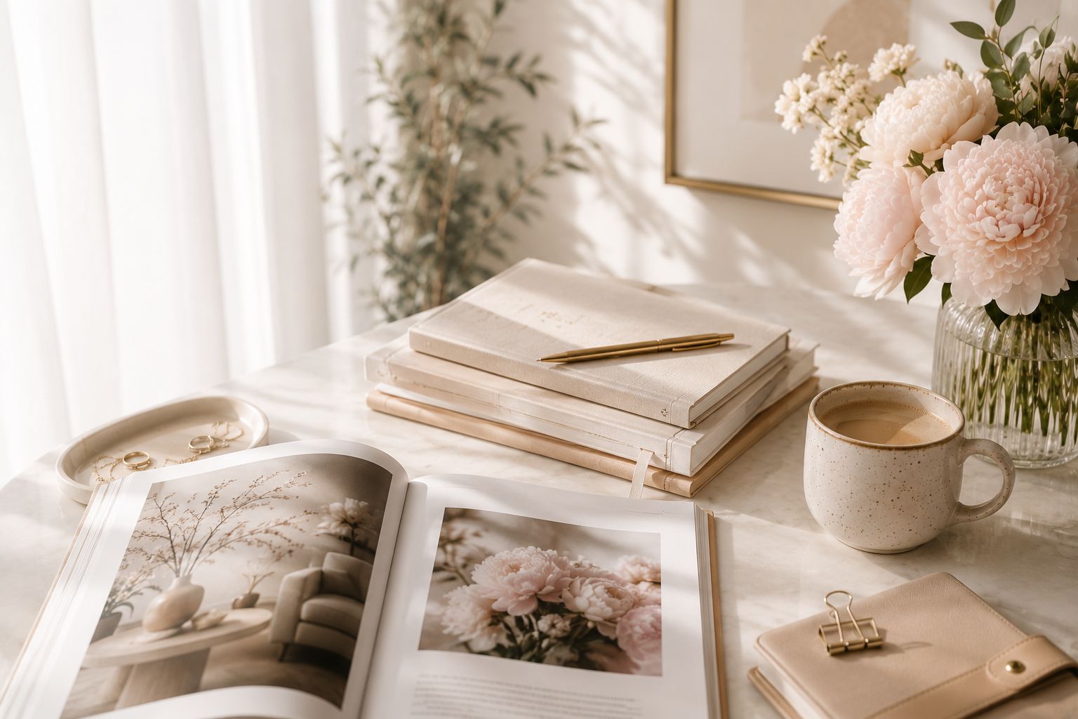 A warm editorial still life representing the world of Collected