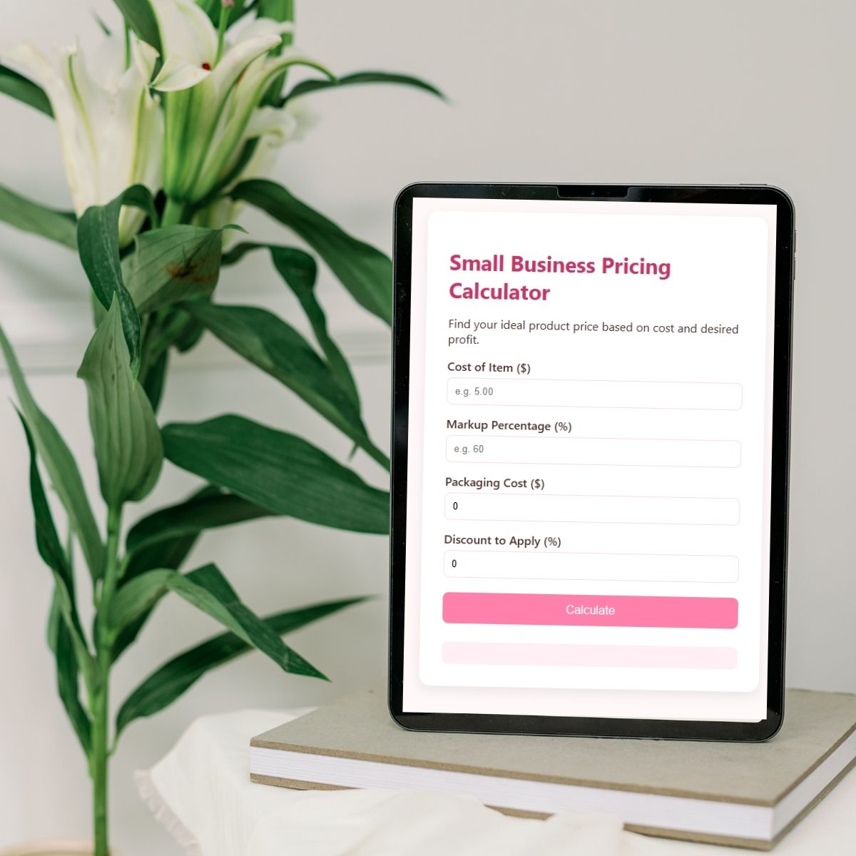 Pricing calculator preview